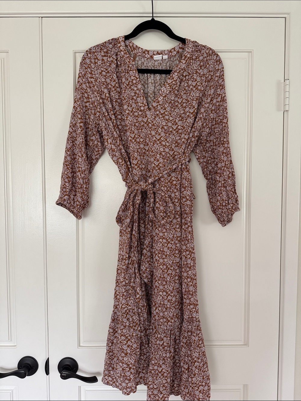 GAP Rust Floral Maxi Wrap Dress